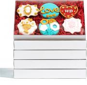 RomanticBaking 50 Pack Small Cookies Boxes with Window 9 1/2'' x 6'' x 1 1/4'' Pastry Bakery Boxes for Macaron,Cakesicle,ricek rispy treats, Browine